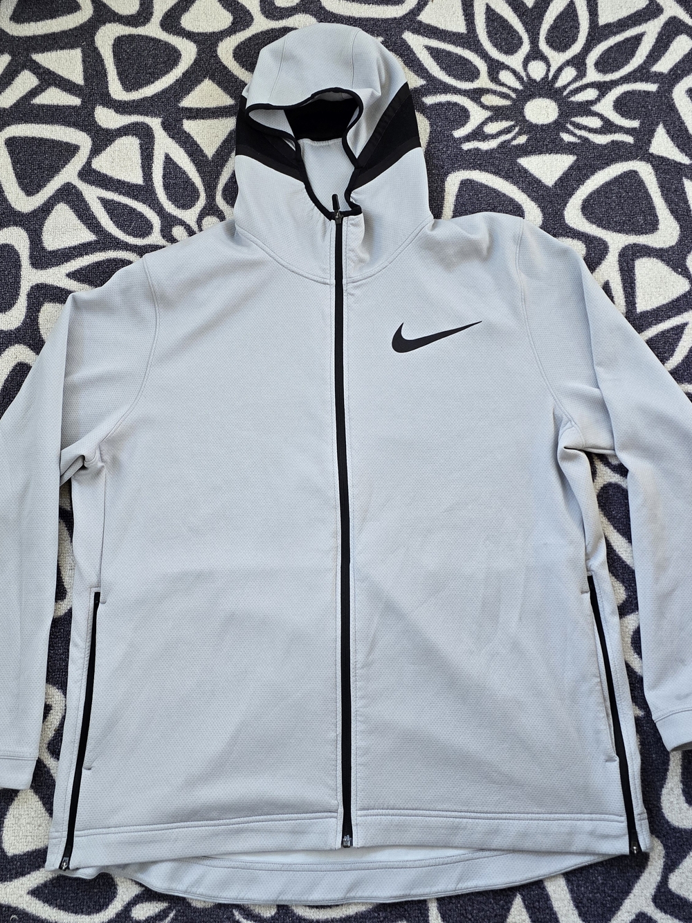 Nike Showtime Fullzip Basketball Hoodie 2XL Gray Black Long Sleeve